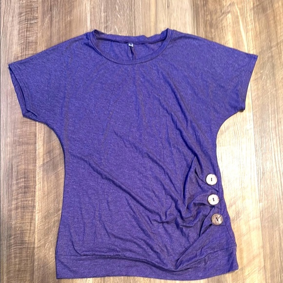 MOLERANI Women's Casual Short Sleeve Round Neck Loose Tunic T Shirt Blouse  Sz M - Picture 1 of 8